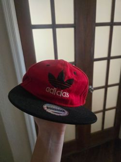 Adidas Originals Vintage Trefoil Hat Red Black Snapback Cap Logo