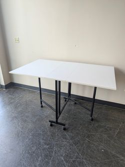 Versatile Folding Drop Leaf Table with Casters - Compact Design