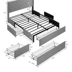 Base De Cama Tapizada 