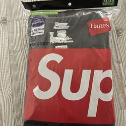 Supreme X Hanes Shirts Black Size XL