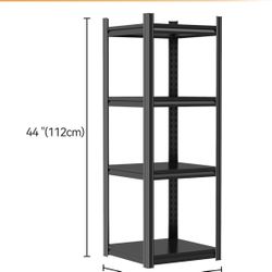 New -Tall Bookshelf with Open Shelves, Metal Adjustable Organizer Bookcase (16" W*16" D*44" H)