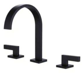 AIMADI 2-Handle Deck-Mount Roman Tub Faucet 3 Hole Waterfall Brass Bathtub Fillers in Matte Black