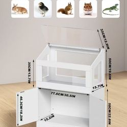 🥨Hamster Cage with Storage Cabinet Small Animal White