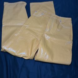 Small Orange Leather Pants