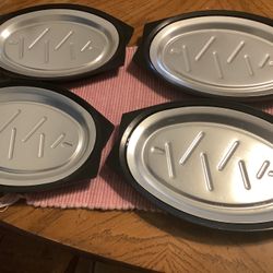Nordic Ware Oval Sizzler Platters And Insulated Holders Vintage
