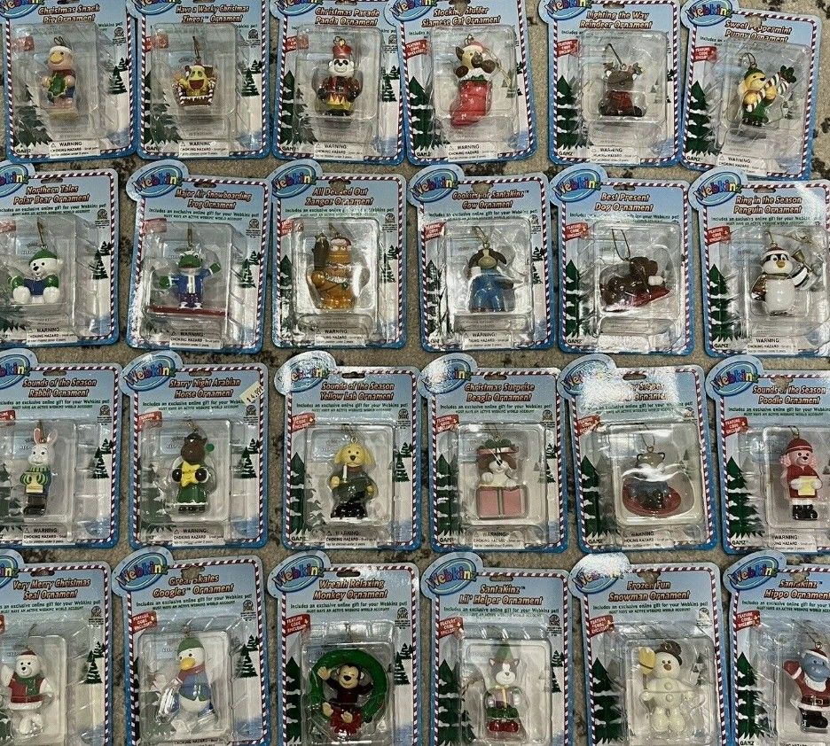 Christmas Webkinz Full Set  Sealed Ornaments 