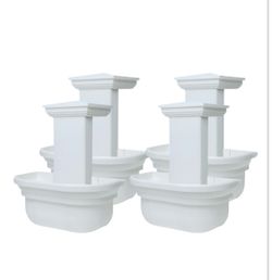 Fence Post Planter - Elegant White Plant Hanger for PVC Fences, Hanging Planters for Outdoor Plants - 4 Pack