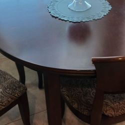 Cherry Wood Kitchen Table & 4 Chairs