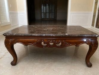 SOLID TEAK WOOD/GRANITE TOP SIDE AND CENTER TABLES FOR LIVING ROOM