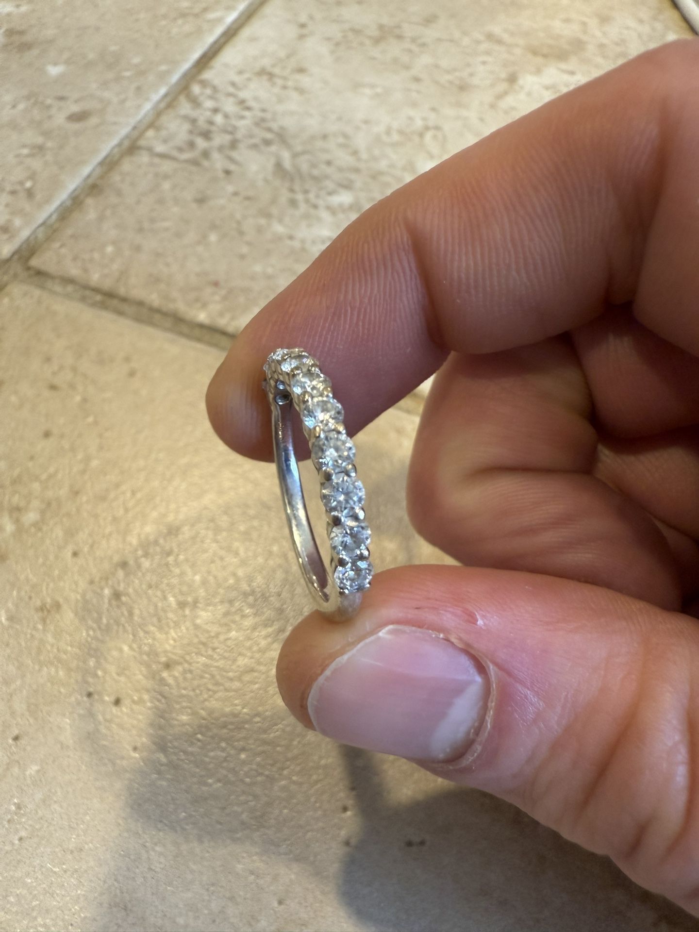Diamond Ring Wedding Band 18k White Gold