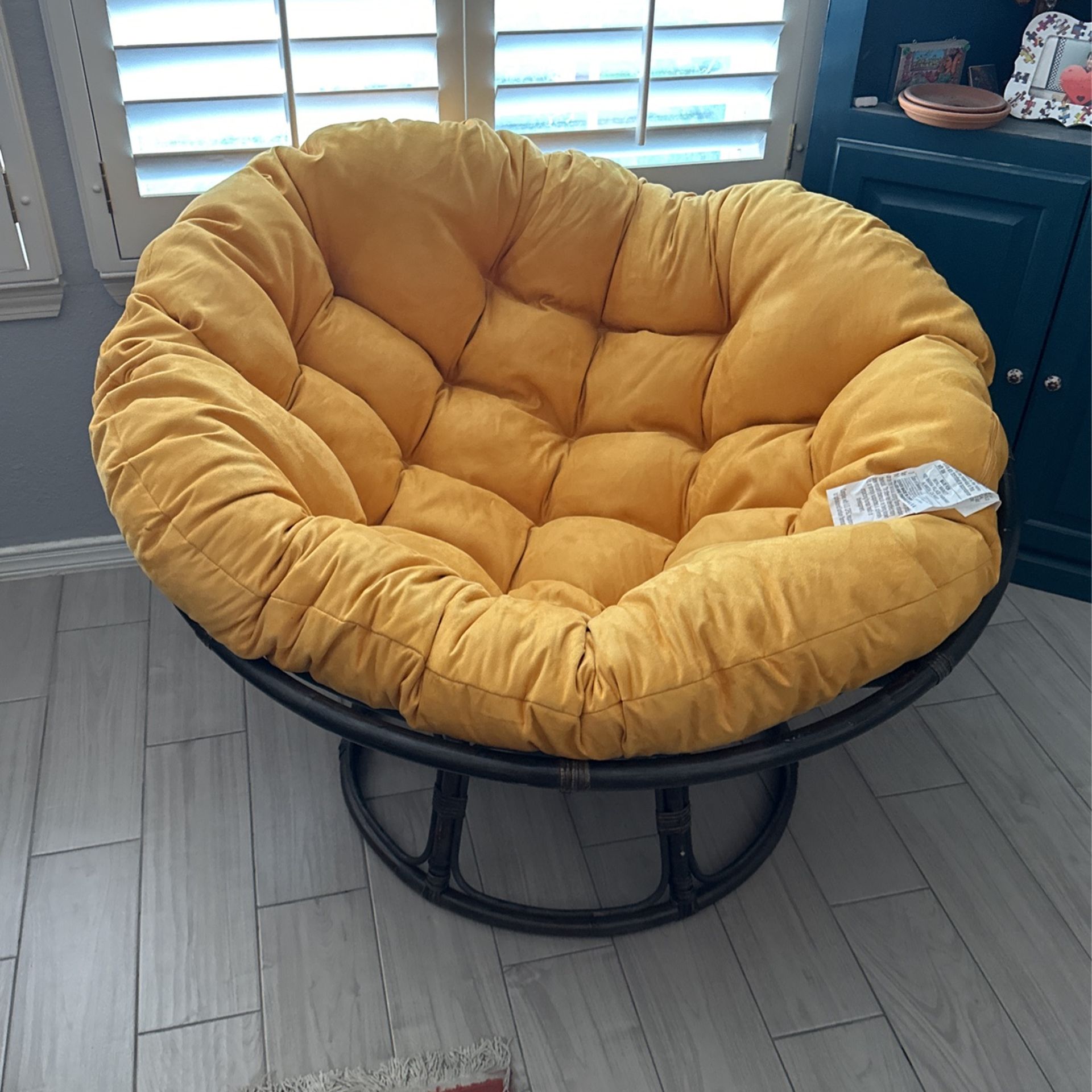 World Market Papasan Chair W/ Two Cushions