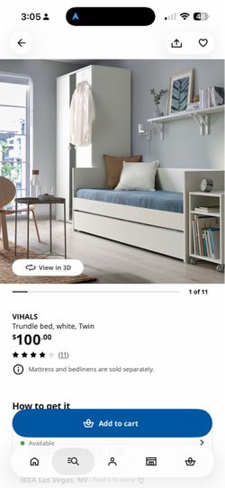 Trundle Twin bed with 2 twin mattress - moving sale