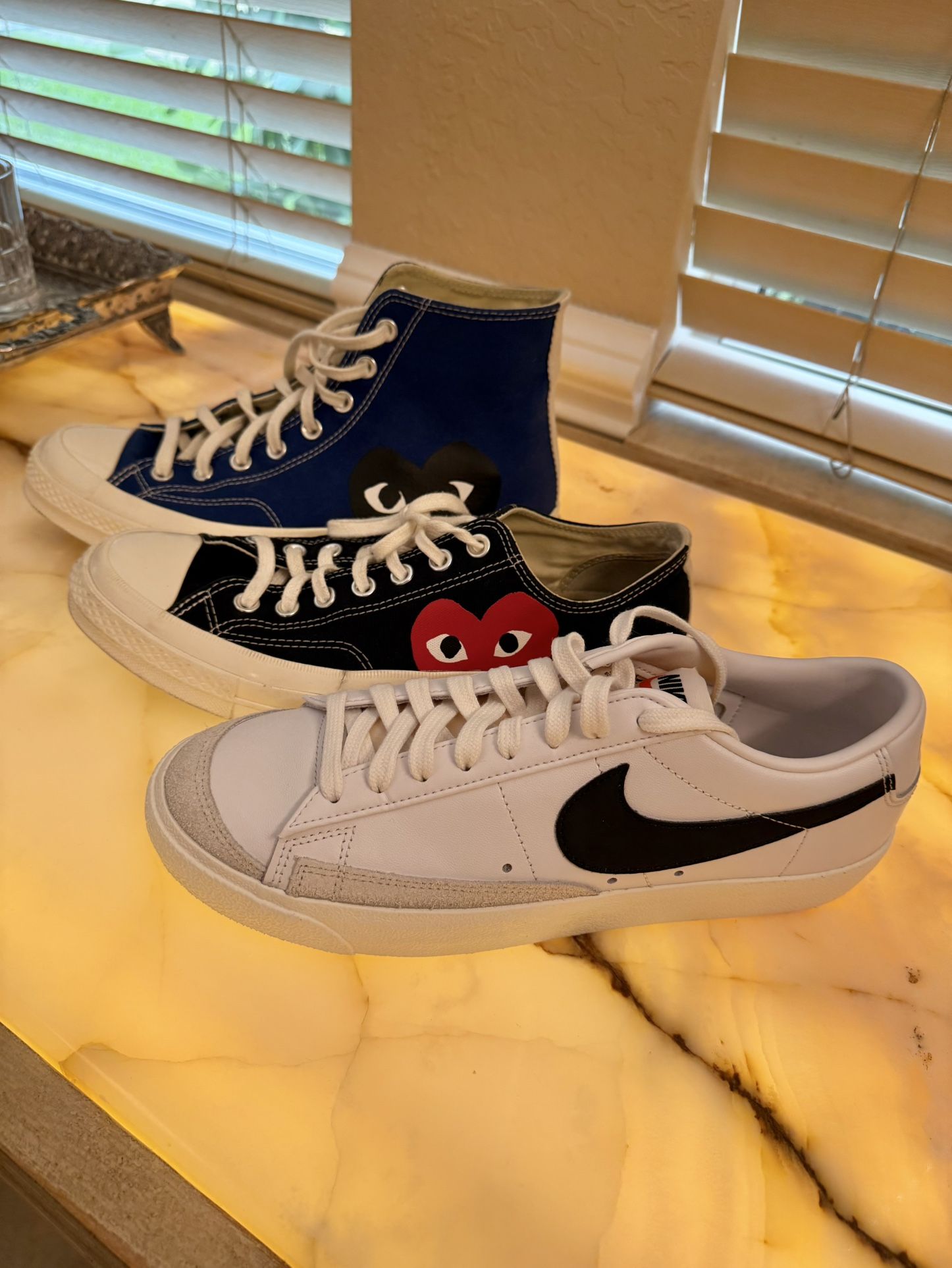 3-Pair Bundle: Nike Blazer + Converse x Comme des Garçons