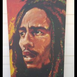 Artist Signed Bob Marley Poster Picture. 54H 27W