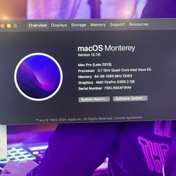 Apple Mac Pro Late 2013 – 3.7GHz Quad-Core Xeon, 64GB RAM, 250GB SSD