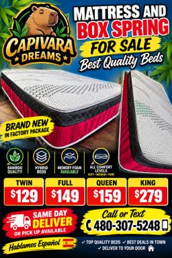 New king , queen, full and twin beds with box springs