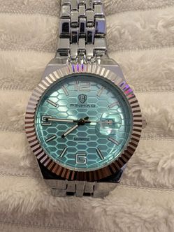 New Watch Silver blue Teal Dial