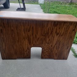 Wooden Storage Cabinet with Hinged Lid & Compartments