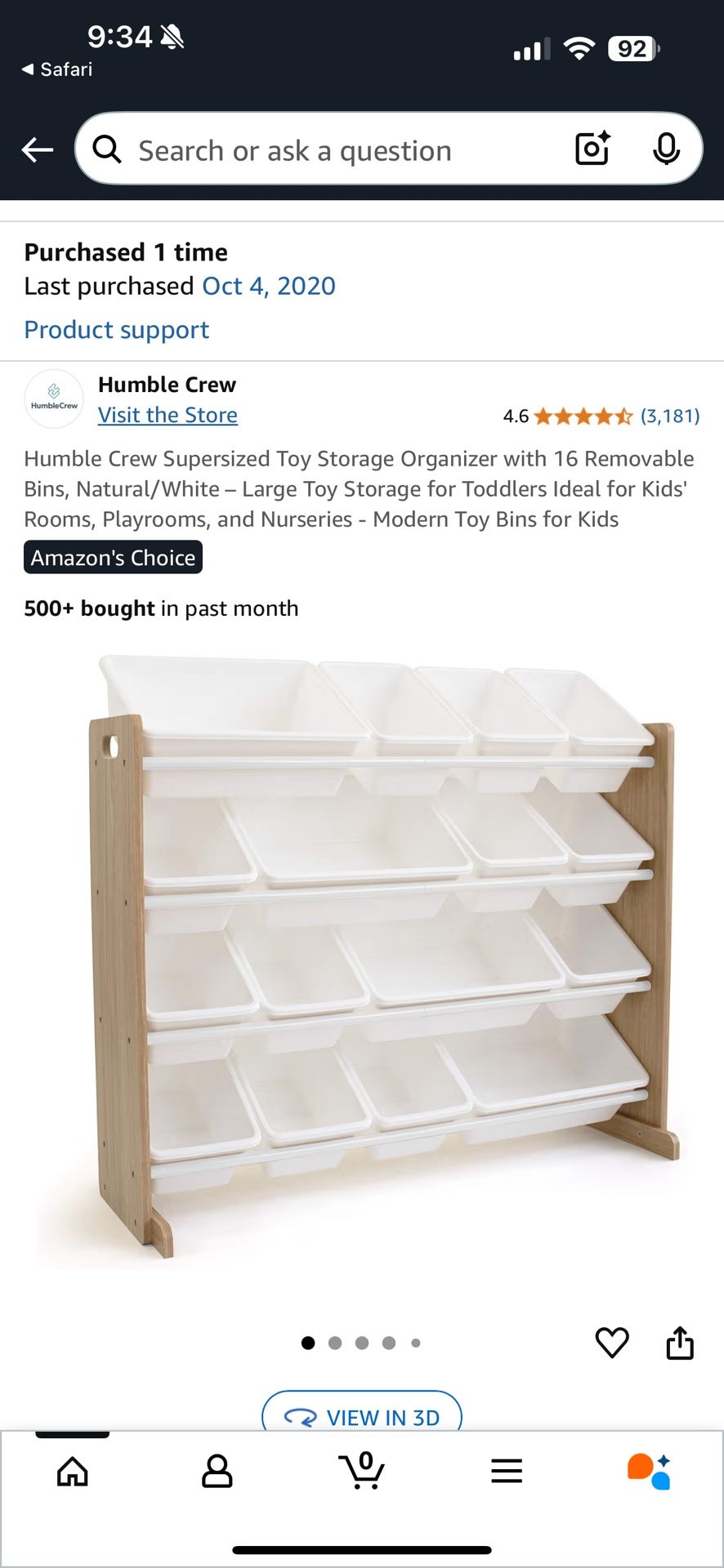 Toy Organizer With Bin