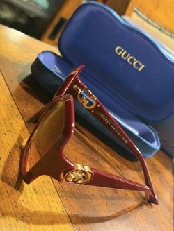 Burgundy Gucci Sunglasses