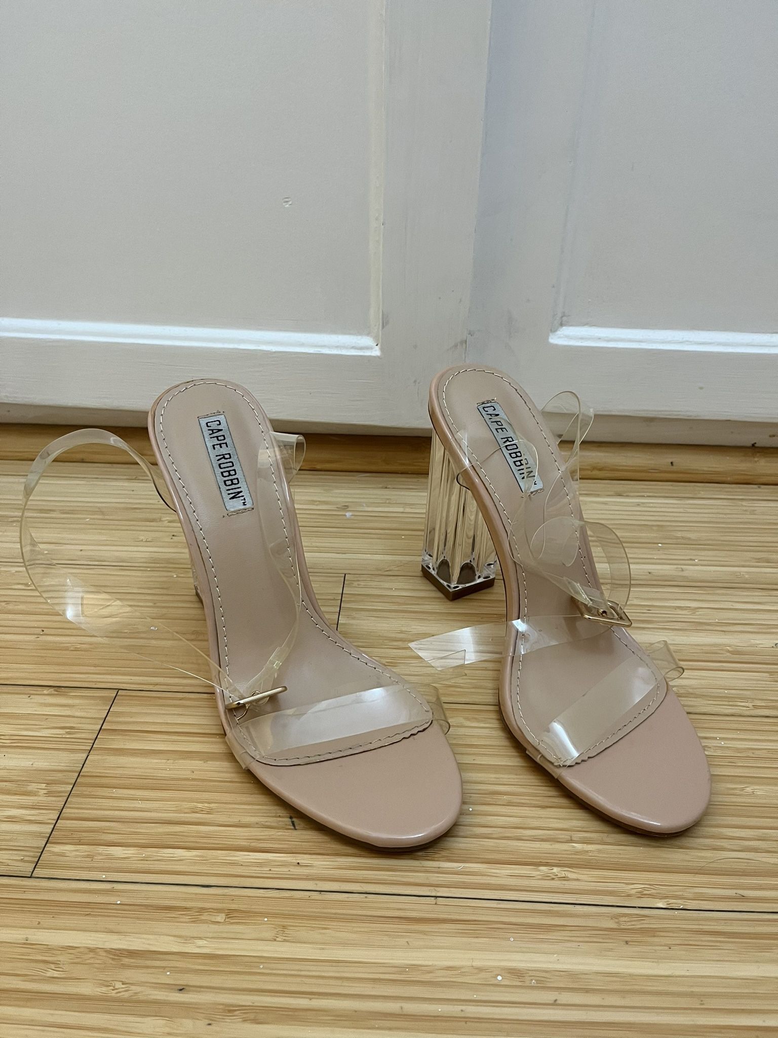 Clear Block Heels