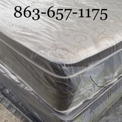 NEW QUEEN SIZE EUROPEAN DELUXE TOP MATTRESS W.BOXSPRING INCLUDED 🔥 SAVE BIG 🔥