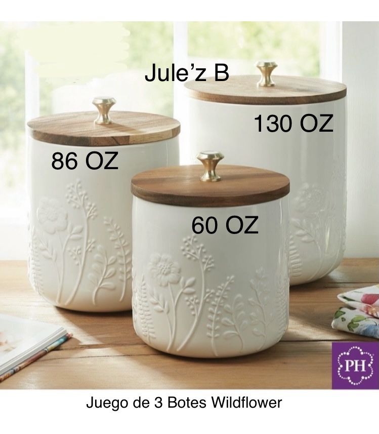 Princess House. Juego De Botes Wildflowers Nuevos En Sus Cajas