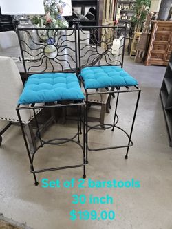 Barstools Iron Set Of 2We are located at 2811 East Bell road. Another Time Around Furniture.
