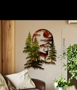 Deer in Woods Metal Wall Art (Size in 1st picture)