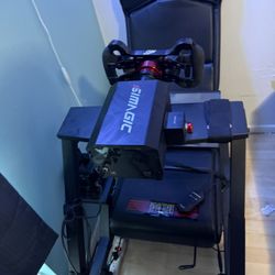 Simagic M10 Gt4 Wheel Sim Rig With Fanatec Pedals Gamer Sear Rumble And Custom Shifter 1200 Obo