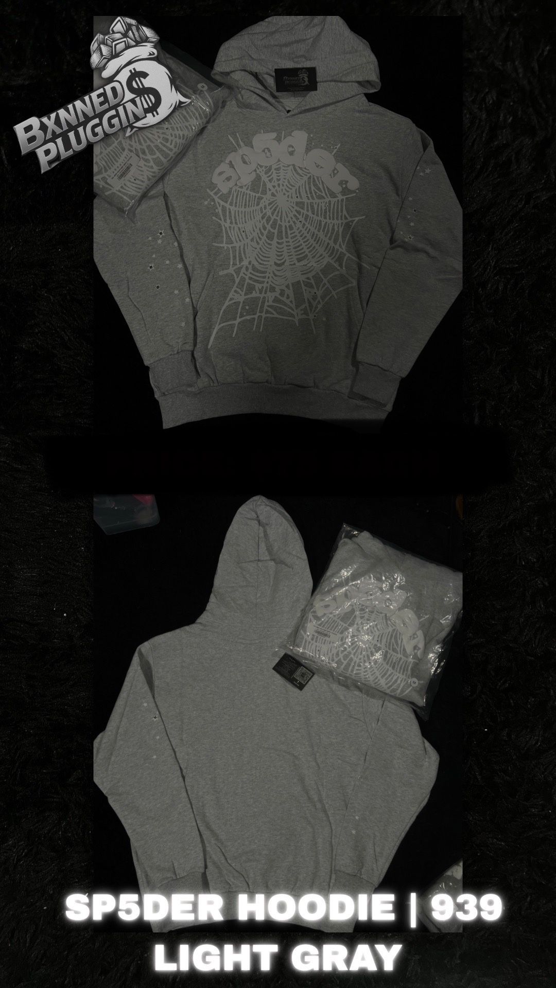 SP5DER HOODIE | 939 LIGHT GRAY