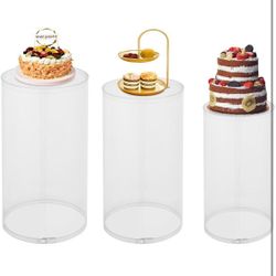 Cylindrical pedestal stands, 3 pieces, round cylinder for wedding parties