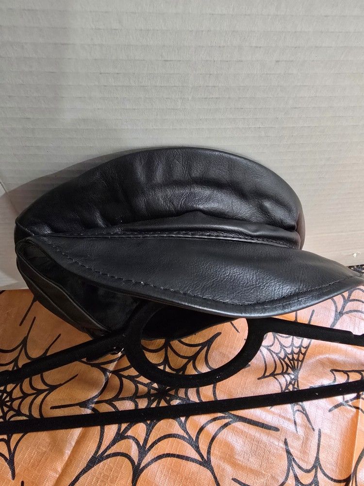 Leather Black Driving Cap Adjustable