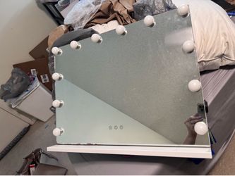 Makeup mirror with lights