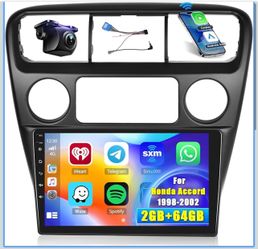 Android Car Stereo for Honda Accord 1 Radio 2+64GB 9 Inch Touchscreen Car Radio Wireless Carplay Android Auto Support GPS Navigation Wi