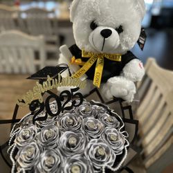 Eternal roses With Singing Teddy Bear 