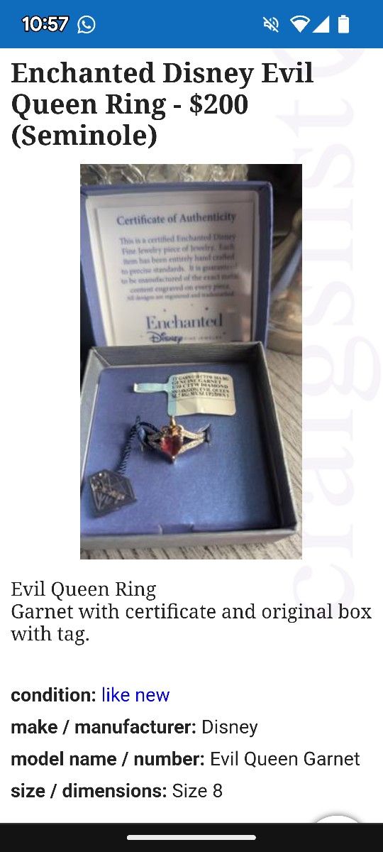 Disney Enchanted Ring