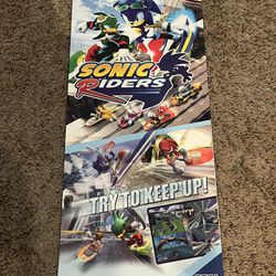 Retro Nintendo GameCube Sonic Riders Rare Video Game GameStop Window Store Display Poster