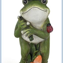 Rain Catcher Frog Solar Powered LED Outdoor Decor Garden Light Garden Statue for Outdoor Decorations for Garden Frog Garden Figurines Solar Frogs for 