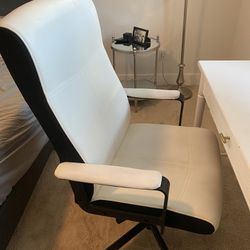 White Leather IKEA Office Chair 