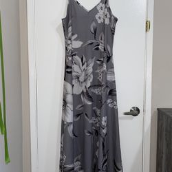 Gray Floral Dress 