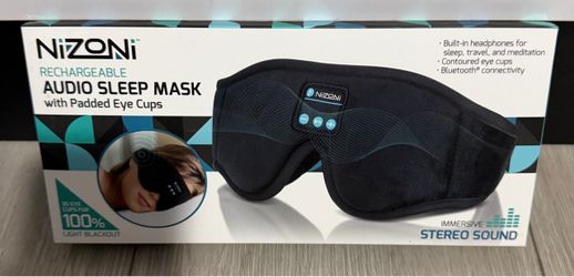 NiZoNi RECHARGEABLE AUDIO SLEEP MASK WITH PADDED EYE CUPS BRAND NEW!!!