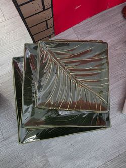 Kitchen Wear Plates and Bowl Set Green Dinning