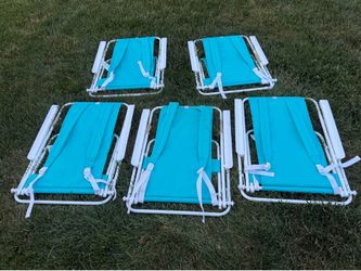 5-Mainstays High-Back Reclining Backpack Back Chairs in Teal