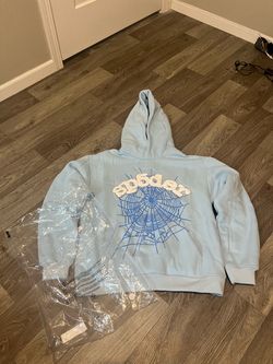 Sp5der Web Hoodie Light Blue