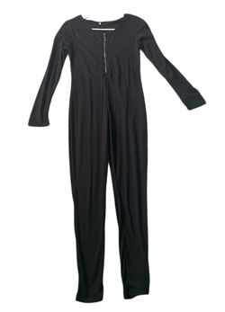 Women's Black Long Sleeve Jumper Body Suit Size Large