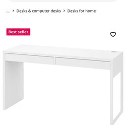 MICKE two Drawer Desk - White