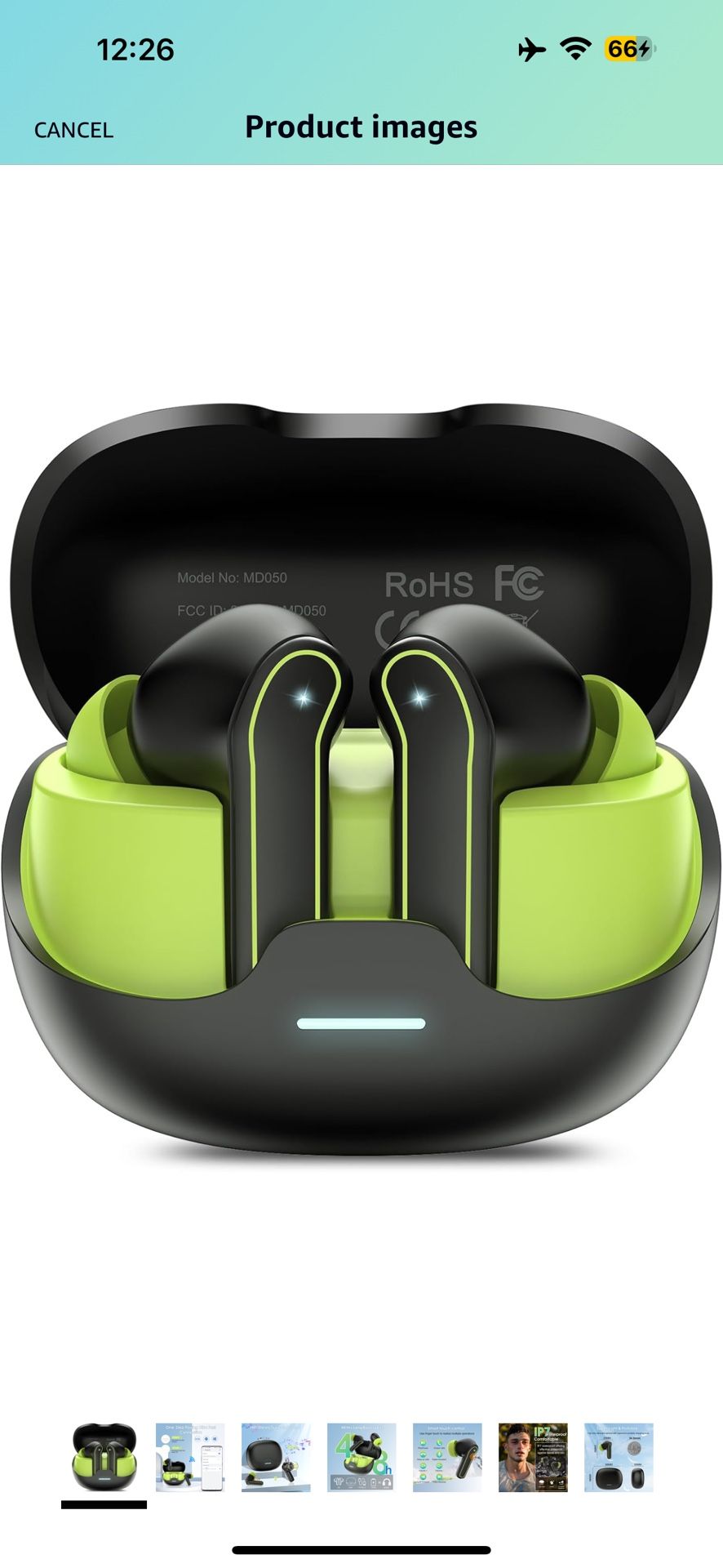 Waterproof Wireless Earbuds for Gym/Outdoors