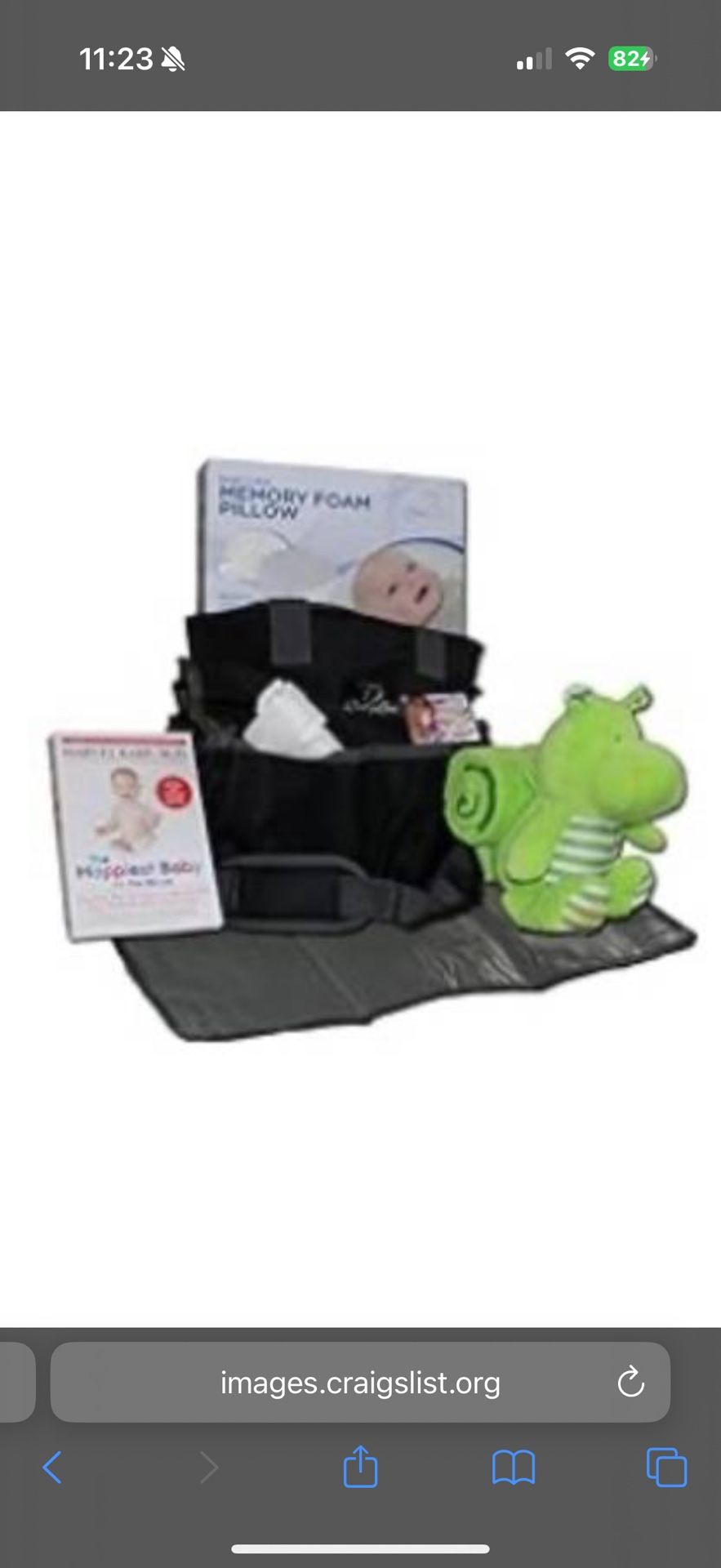 New baby shower gift bag pillow book stuffed animal toy changing pad Bundle