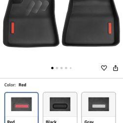 BaseLayer Floor Mats for Tesla Model 3 (2017-2025) Highland - Made in USA – Premium All-Weather Mats – Front (red Logo